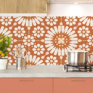 2 bandeaux XL crédence adhésifs pour cuisine - Orange - 2x(…