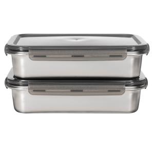 2 boîtes rectangulaires inox - 2500ml