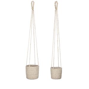 2 cache-pots en jute crème H16