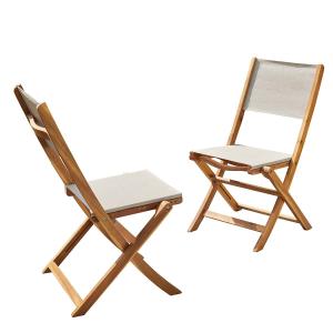 2 chaises de jardin en acacia massif