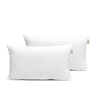 2 Housses de coussin 30X50 cm blanc
