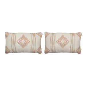 2 Housses de coussin 30X50 cm rose clair