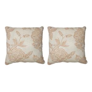 2 Housses de coussin 50X50 cm rose clair