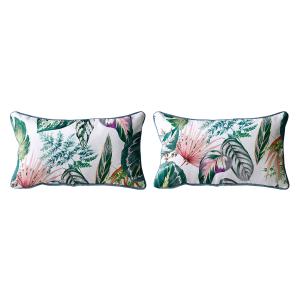 2 Housses de coussin en coton 30x50 cm vert