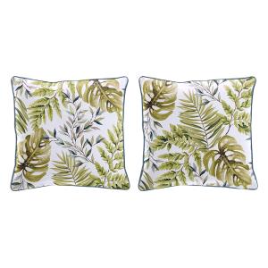 2 Housses de coussin en coton 50x50 cm vert