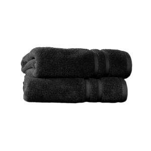 2 serviettes en coton bio Carbone 50x100 cm
