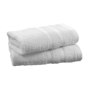 2 serviettes invité en coton bio Blanc 30x50 cm