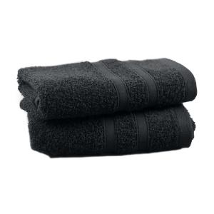 2 serviettes invité en coton bio Carbone 30x50 cm