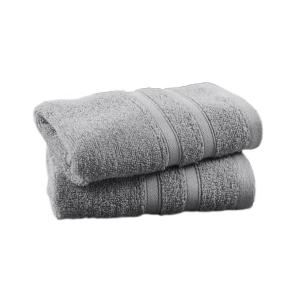 2 serviettes invité en coton bio Gris Perle 30x50 cm