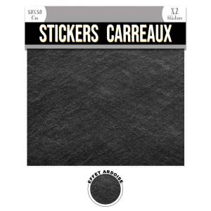 2 stickers effet ardoise noir 30 x 30 cm