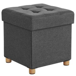 2 Tabouret de rangement pliable 40 x 38 x 38 cm gris foncé