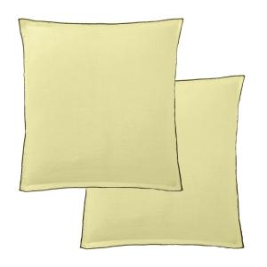 2 taies d'oreiller carrées en lin français - lin lavé jaune…
