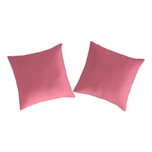 2 Taies d'oreiller en coton  80x80 cm rose foncé