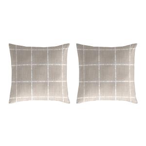 2 Taies d'oreiller en coton beige 50x50 cm