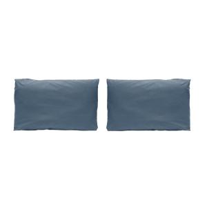 2 Taies d'oreiller en percale de coton 50x75  cm bleu