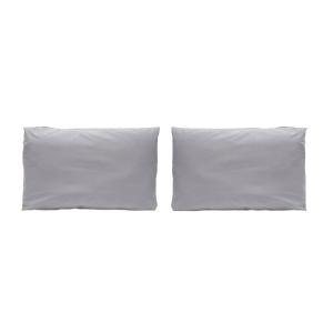 2 Taies d'oreiller en percale de coton 50x75  cm gris