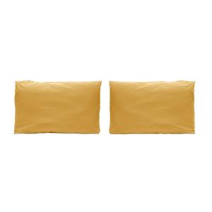 2 Taies d'oreiller en percale de coton 50x75  cm moutarde