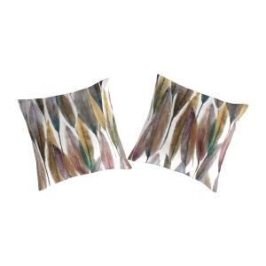 2 Taies d'oreiller en percale de coton 65x65 cm multicolore