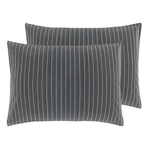 2 taies d'oreiller en percale de coton Anthracite 50x70 cm