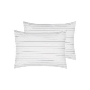 2 taies d'oreiller en percale de coton Blanc 50x70 cm