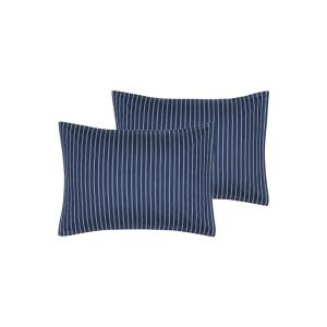2 taies d'oreiller en percale de coton Indigo 50x70 cm