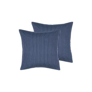 2 taies d'oreiller en percale de coton Indigo 65x65 cm