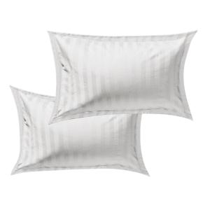 2 taies d'oreiller en satin de coton 50x75 cm