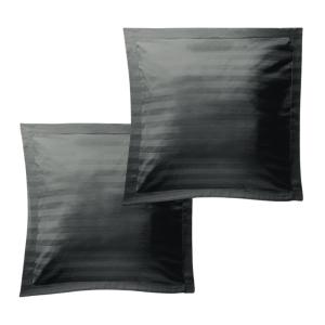 2 taies d'oreiller en satin de coton 65x65 cm