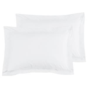 2 taies d'oreiller en satin de coton Blanc 50x70 cm