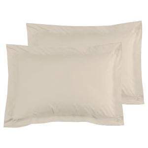 2 taies d'oreiller en satin de coton Ficelle 50x70 cm