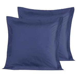 2 taies d'oreiller en satin de coton Marine 65x65 cm