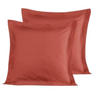 2 taies d'oreiller en satin de coton Terracota 65x65 cm