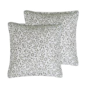 2 taies d'oreiller satin de coton 120 fils Sauge 65x65 cm