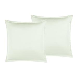 2 taies d'oreiller satin de coton-tencel 200 fils ecru 65x6…