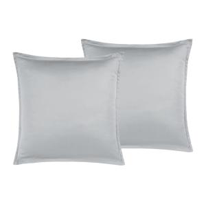 2 taies d'oreiller satin de coton-tencel 200 fils gris perl…