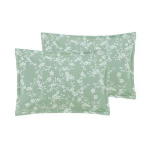 2 taies d'oreillers en percale de coton Lichen 50x70 cm