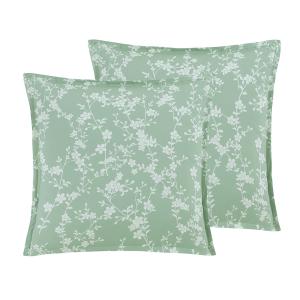 2 taies d'oreillers en percale de coton Lichen 65x65 cm