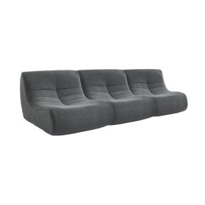 3 fauteuils chauffeuses bouclette texturée anthracite