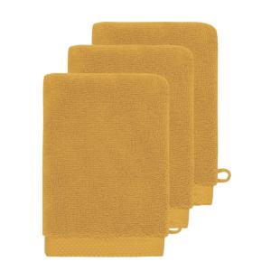 3 gants de toilette 560 g/m² Caramel 16x22 cm