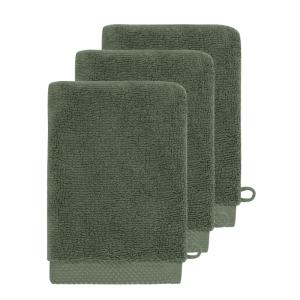 3 gants de toilette 560 g/m² Eucalyptus 16x22 cm