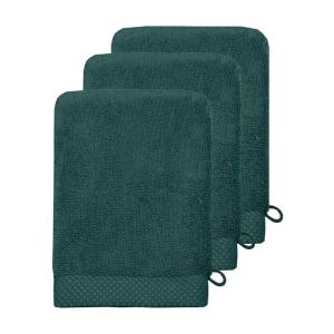 3 gants de toilette 560 g/m² Petrol 16x22 cm