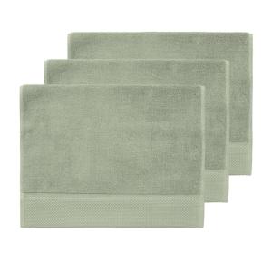 3 grandes serviettes invité 560 g/m² Sauge 40x60 cm