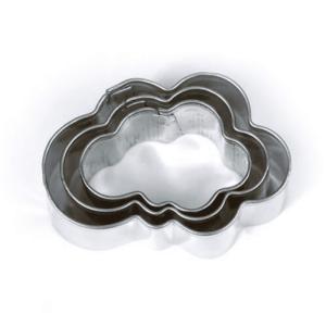 3 mini emporte-pièces en inox nuages