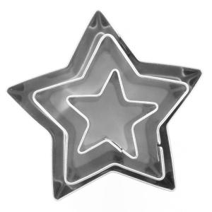 3 mini emporte-pièces étoiles en inox