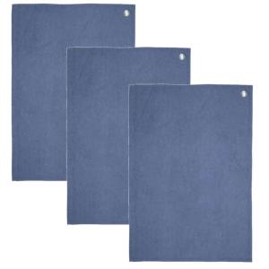3 torchons en coton lavé avec œillet  bleu jean's 50x70 cm