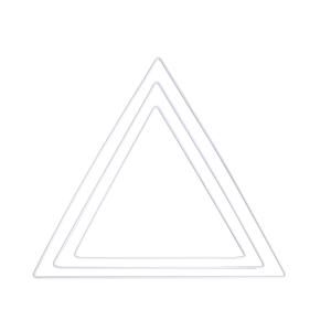 3 triangles en métal blanc 20/ 25/ 30 cm