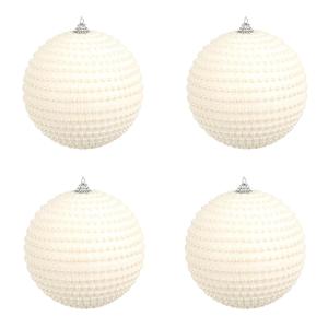 4 boules de Noël avec perles blanches en plastique diamètre…