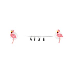 4 clips ventouse  Flamingo silicone 29 x 4 x 4 cm