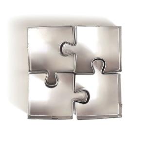 4 mini emporte-pièces puzzle en inox