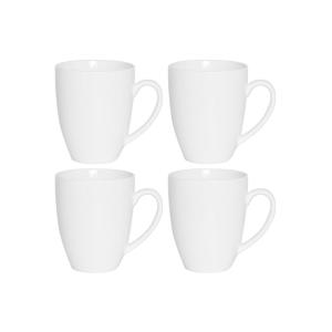 4 mugs porcelaine blanche 350 ml